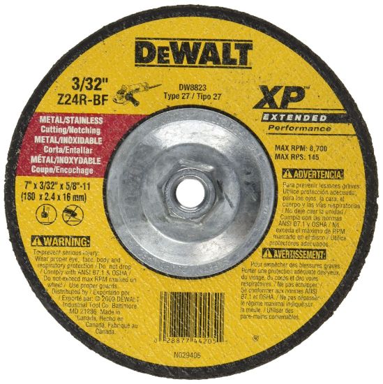 Picture of Dewalt® 7In X 3/32In X 5/8In 11Zirconia Abrasives Part# - Dw8823