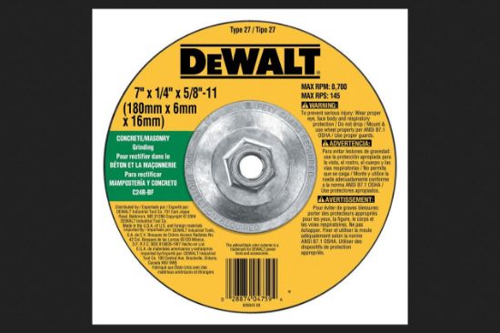 Picture of Dewalt® 7" X 1/4" X 5/8"-11 Concrete/Masonry Gri Part# - Dwa4514Ch