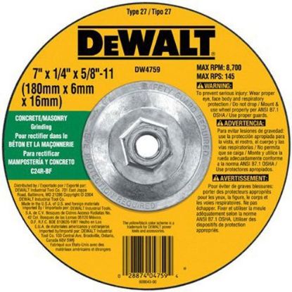 Picture of Dewalt® 7"X1/4"X5/8"-11 Masonary Part# - Dw4759