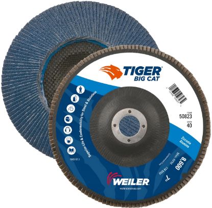 Picture of Weiler® 7" Tiger Disc Big Cat Abr Flap Disc Phenolic Bk Part# - 50823