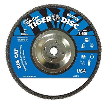 Picture of Weiler® 7" Tiger Disc Big Cat Abr Flap Disc Phenolic Bk Part# - 50845