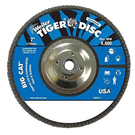 Picture of Weiler® 7" Tiger Disc Big Cat Abr Flap Disc Phenolic Bk Part# - 50845