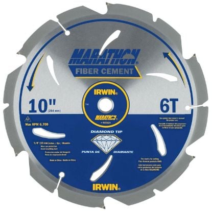 Picture of Irwin® Saw Bld 10" 6T Marathonpcd Fiber Cement Part# - 4935624