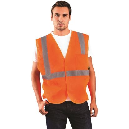 Picture of Occunomix Class 2 Mesh Vest  2" Tape  H/L Close  Sm  Or Part# - Eco-Im-Os