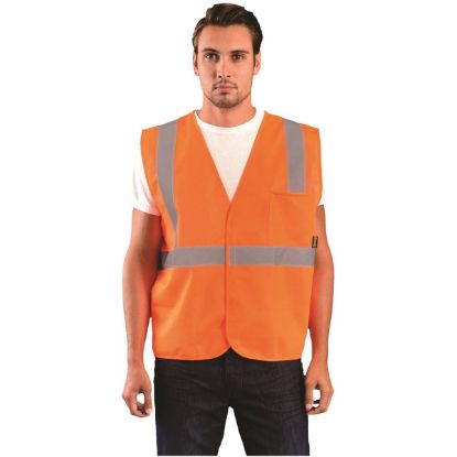 Picture of Occunomix Class 2 Solid Vest  2" Tape  H/L Close  Sm  Or Part# - Eco-Is-Os