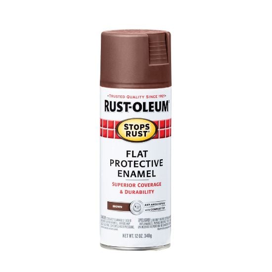 Picture of Rust-Oleum® Stops Rust Enamel Spraypaint  Flat Brown  12 Oz Part# - 214085