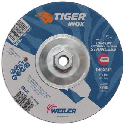 Picture of Weiler® 7 X 1/4 Tiger Inox Ty27Grind Whl  5/8-11 Ah Part# - 58124