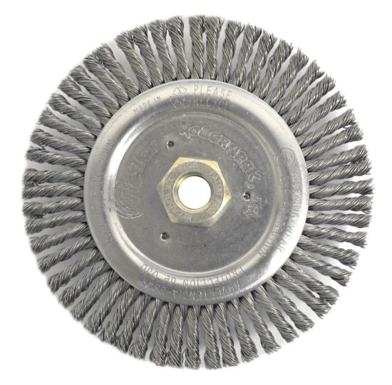 Picture of Weiler® Dually 6" Root Pass Brush- .020 Steel Wire- 5/8 Part# - 79805