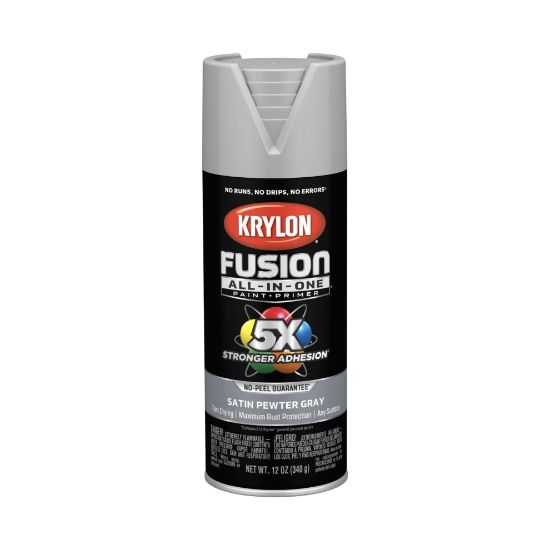 Picture of Krylon® Industrial Fusion All-In-One P+P  Satin Pewter Gray  12 Oz. Part# - K02744007