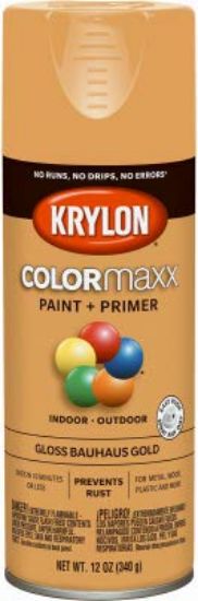 Picture of Krylon Industrial Colormaxx Paint+Primer Gloss  Bauhaus Gold 12Oz Part# - K05504007