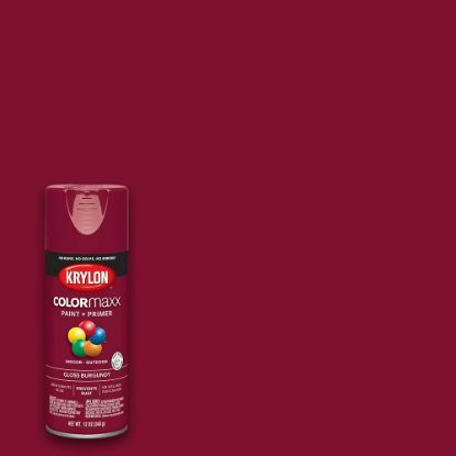 Picture of Krylon Industrial Colormaxx Paint + Primer  Gloss  Burgundy  12 Oz Part# - K05508007