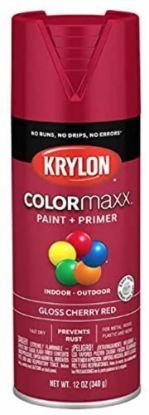 Picture of Krylon Industrial Colormaxx Paint + Primer  Gloss Cherry Red  12Oz Part# - K05511007