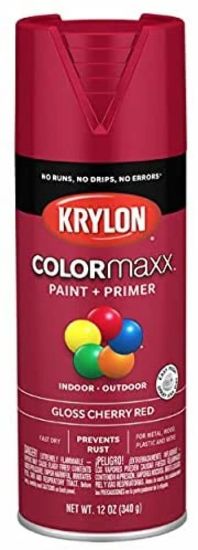 Picture of Krylon Industrial Colormaxx Paint + Primer  Gloss Cherry Red  12Oz Part# - K05511007