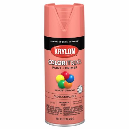 Picture of Krylon Industrial Colormaxx Paint + Primer  Gloss Coral Isle  12Oz Part# - K05514007