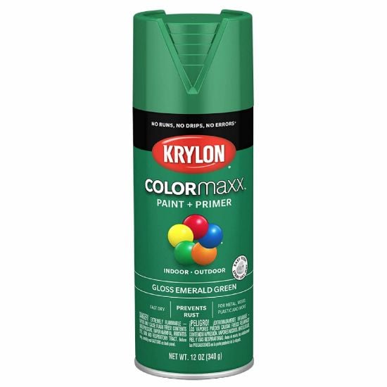 Picture of Krylon Industrial Colormaxx Paint+Primer Gloss Emerald Green 12 Oz Part# - K05517007