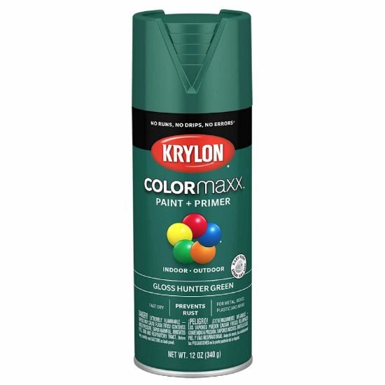 Picture of Krylon Industrial Colormaxx Paint+Primer Gloss  Hunter Green 12Oz Part# - K05523007