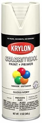 Picture of Krylon Industrial Colormaxx Paint + Primer  Gloss  Ivory  12 Oz. Part# - K05524007