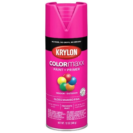 Picture of Krylon Industrial Colormaxx Paint + Primer  Gloss Mambo Pink  12Oz Part# - K05528007