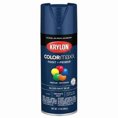 Picture of Krylon Industrial Colormaxx Paint + Primer  Gloss  Navy Blue  12Oz Part# - K05529007