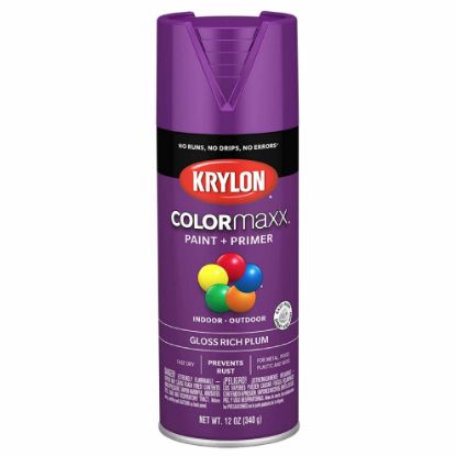 Picture of Krylon Industrial Colormaxx Paint + Primer  Gloss  Rich Plum  12Oz Part# - K05536007