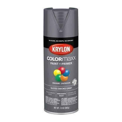 Picture of Krylon Industrial Colormaxx Paint + Primer  Gloss Smoke Gray  12Oz Part# - K05539007