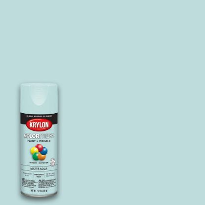 Picture of Krylon Industrial Colormaxx Paint + Primer  Matte  Aqua  12 Oz. Part# - K05549007