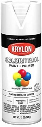 Picture of Krylon Industrial Colormaxx Paint+Primer Satin  Bright White 12Oz Part# - K05558007