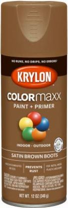 Picture of Krylon Industrial Colormaxx Paint + Primer Satin Brown Boots 12Oz Part# - K05559007