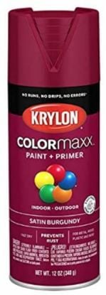 Picture of Krylon Industrial Colormaxx Paint + Primer  Satin  Burgundy  12 Oz Part# - K05560007