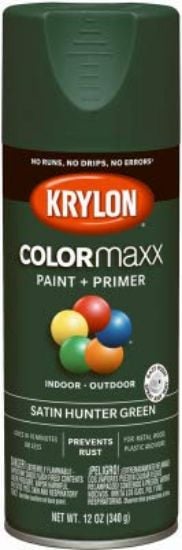 Picture of Krylon® Industrial Colormaxx Paint+Primer Satin  Hunter Green 12Oz Part# - K05563007