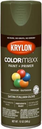 Picture of Krylon® Industrial Colormaxx Paint+Primer Satin Italian Olive 12Oz Part# - K05566007