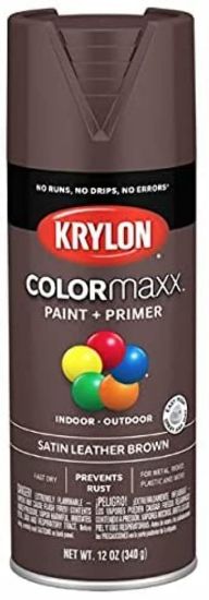 Picture of Krylon® Industrial Colormaxx Paint+Primer Satin Leather Brown 12Oz Part# - K05569007