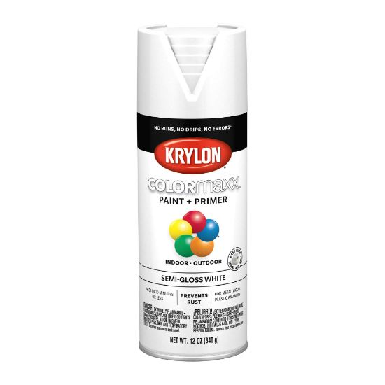 Picture of Krylon® Industrial Colormaxx Paint + Primer  Semi-Gloss White  12Oz Part# - K05580007