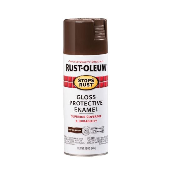 Picture of Rust-Oleum® Stops Rust Spray Gloss Leather Brown 12 Oz. Part# - 7775830