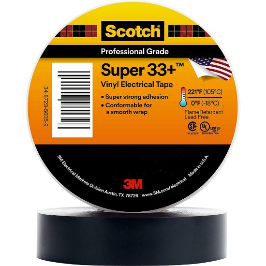 Picture of Scotch® Super 33+ Vinyl Electrictape 3/4"X36Yd Black Part# - 7000057831