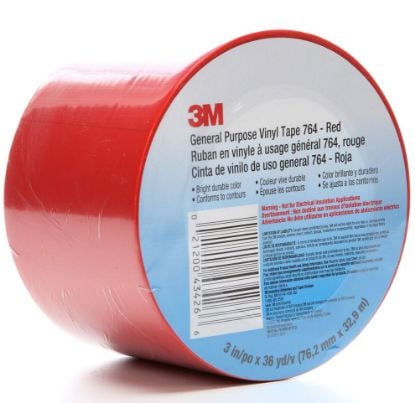 Picture of 3M™ General Purpose Vinyl Tape 764 3 In X 36 Yd Red Part# - 7000123885