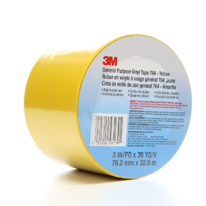 Picture of 3M™ General Purpose Vinyl Tape 764 3In X 36Yd Yellow Part# - 7000123864