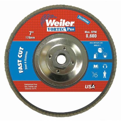 Picture of Weiler® 7" Wolv Angled Phenolicback 60Z 5/8"-11 Unc Nut Part# - 31369