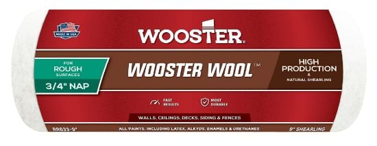 Picture of Wooster 9" Wooster Wool 3/4" Roller Cover Part# - 0Rr6330090