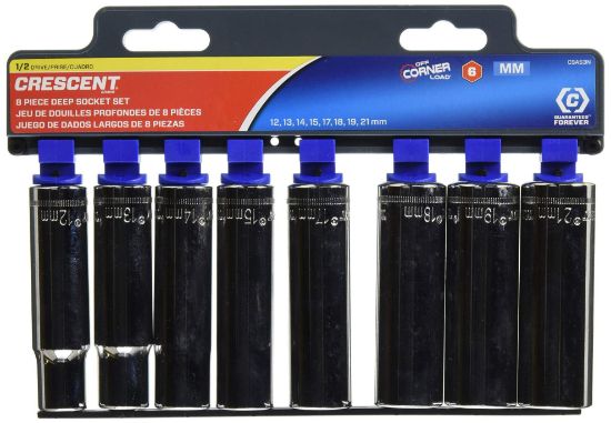 Picture of Crescent® 8 Pc1/2" Drive Socket Setdeepmm Part# - Csas3N