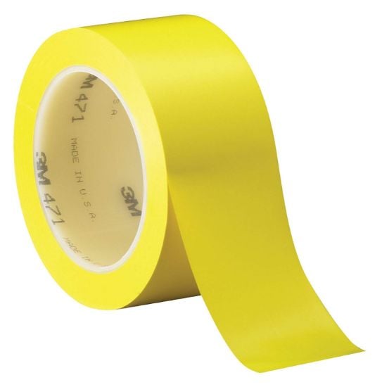 Picture of 3M™ 3M Vinyl Tape 471  Yellow  3 In X 36 Yd  5.2 Mil Part# - 7000047470