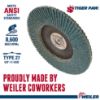 Picture of Weiler® 7" Tiger Paw Abrasive Flap Disc- Flat-40Z- 5/8" Part# - 51140