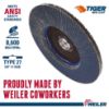 Picture of Weiler® 7" Tiger Disc Big Cat Abr Flap Disc Phenolic Bk Part# - 50843