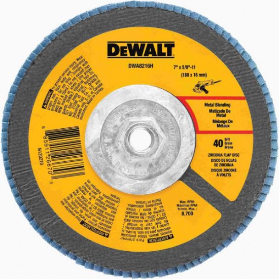 Picture of Dewalt® 7" X 5/8"-11 40 Grit Zirconia T29 Flap Disc Part# - Dwa8216H