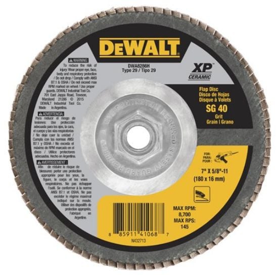 Picture of Dewalt® Shell-7X5/8-11In Sg40 T29 Cer Flap Disc Part# - Dwa8286H