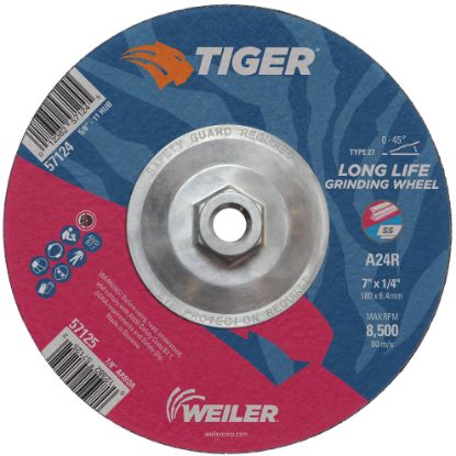 Picture of Weiler® 7 X 1/4 Tiger Ty27 Grindwhl  Ao  5/8-11 Ah Part# - 57124