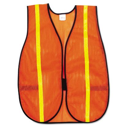 Picture of Mcr Safety Polyester Mesh Safety Vest Orange 3/4"Lime Strip Part# - V211R