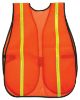 Picture of Mcr Safety Polyester Mesh Safety Vest Orange 3/4"Lime Strip Part# - V211R