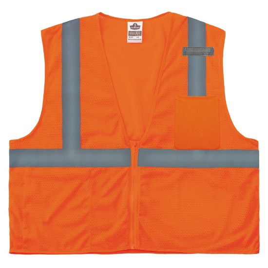 Picture of Ergodyne Economy Vest Class Ii Mesh Zipper Orange 2Xl/3Xl Part# - 21047