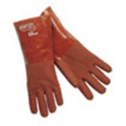 Picture of Mcr Safety 14" Gauntlet Premium Double Dipped Red Pvc Jer Part# - 6454S